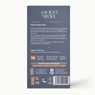 Ancient+Brave elektrolitai True Hydration pakuotėse, 15 x 6g