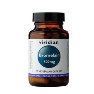 Maisto papildas virškinimui BROMELAINAS „Bromelain 500 mg“, VIRIDIAN, 30 kapsulių