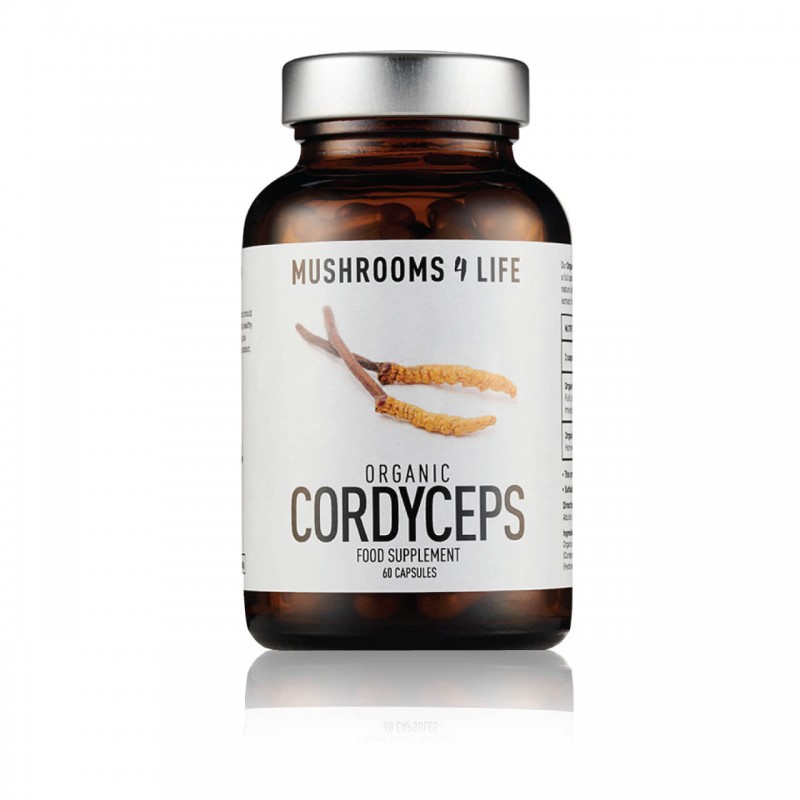 Maisto papildas „Organic Cordyceps” mushrooms4life, 60 kapsulių