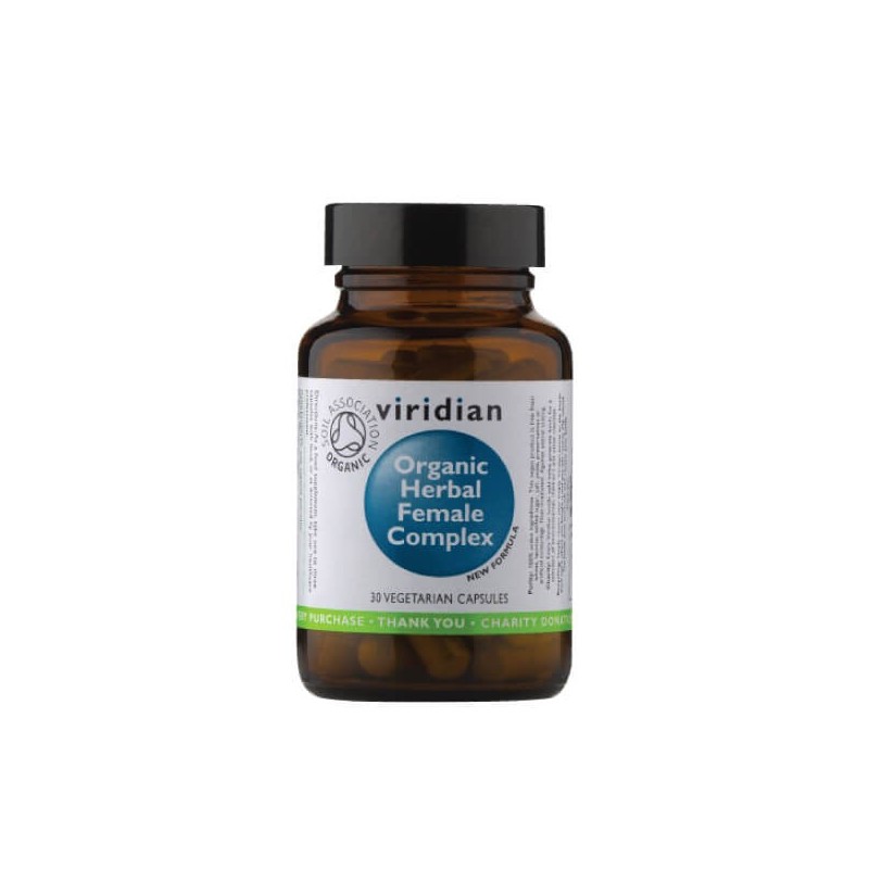 Maisto papildas „Organic Herbal Female Complex“, VIRIDIAN, 30 capsules