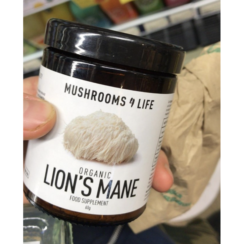 Maisto papildas „Organic Lion‘s Mane”, mushrooms4life, 60 kapsulių