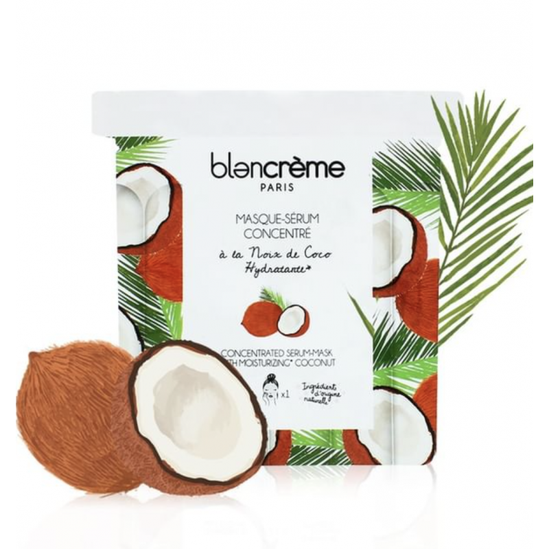Blancreme drėkinanti veido kaukė – serumas lapeliais Coconut, Blancreme, 1vnt