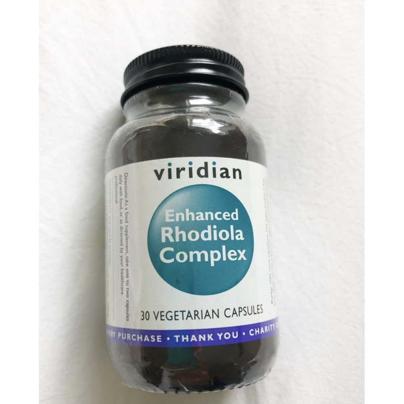 Maisto papildas nervų sistemai „Enhanced Rhodiola Complex“, VIRIDIAN, 30 capsules