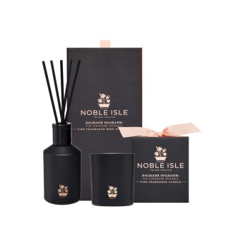 Noble Isle komplekts: Rabarbera rabarbera mājas smaržas un svece