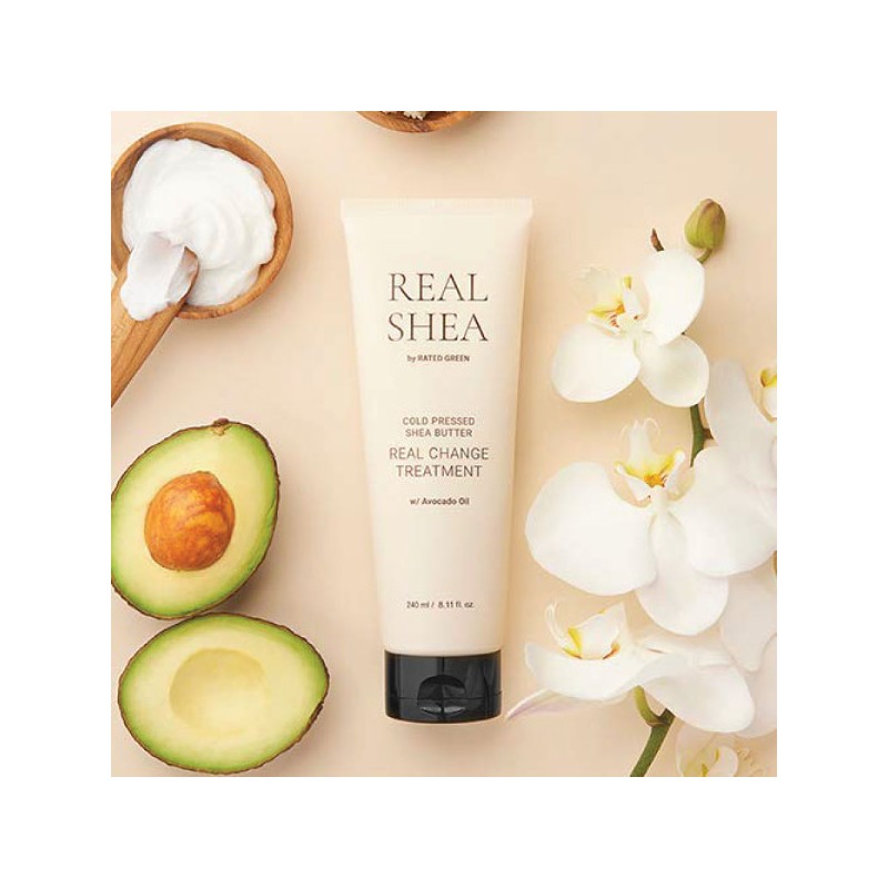 RATED GREEN Barojoša matu maska “Cold Pressed Shea Butter Real Change Treatment”