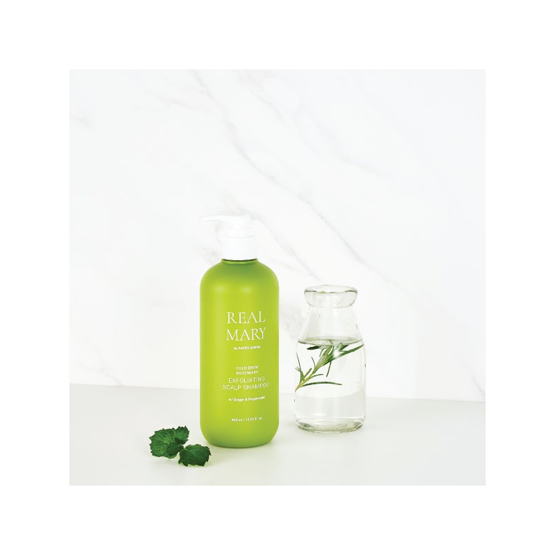 RATED GREEN Galvas ādu atīrošs šampūns “Cold Brew Rosemary Exfoliating Scalp Shampoo”, 400ml