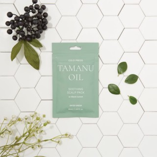 TAMANU OIL Nomierinoša maska matiem “Cold Press Tamanu Oil Soothing Scalp Pack w/ Black Currant”