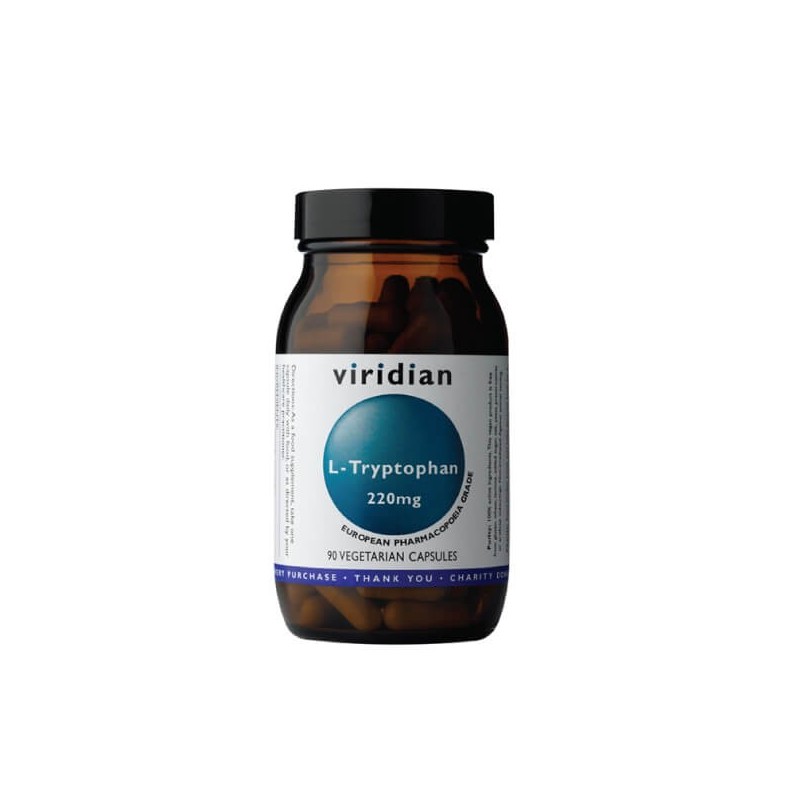 Maisto papildas L-TRIPTOFANAS „L-Tryptophan 220 mg“, VIRIDIAN, 30 kapsulių