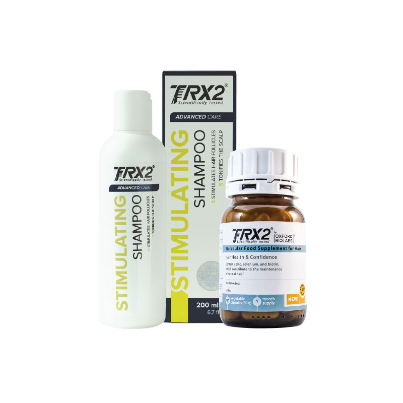 Jūsu matu komplekts: TRX2® matu papildinājums un TRX2 šampūns
