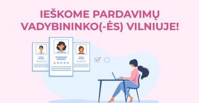 Ieškome: Pardavimų vadybininko (-ės) Vilniuje (kosmetika ir maisto papildai)